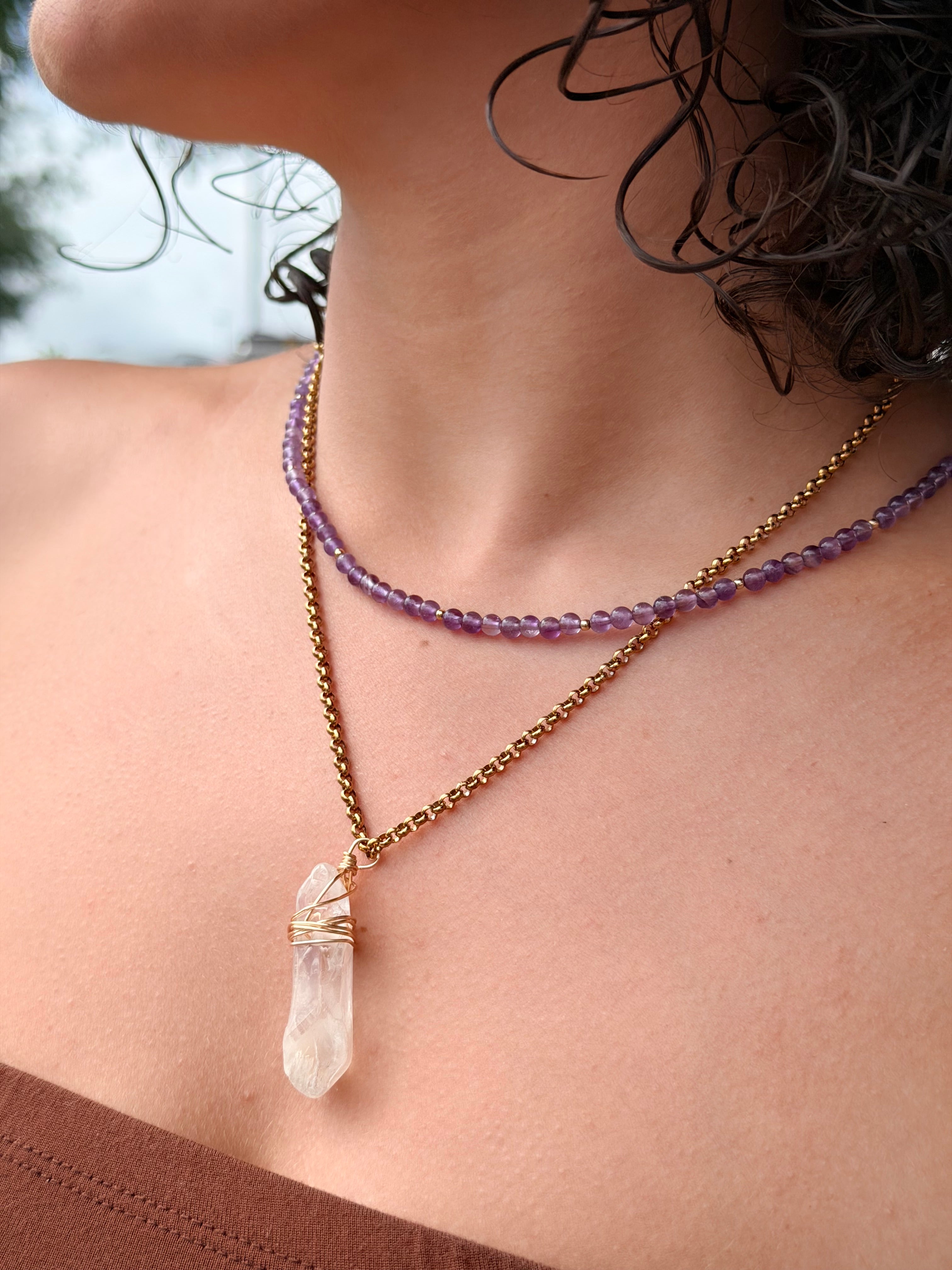 Clear Quartz Necklace Medium