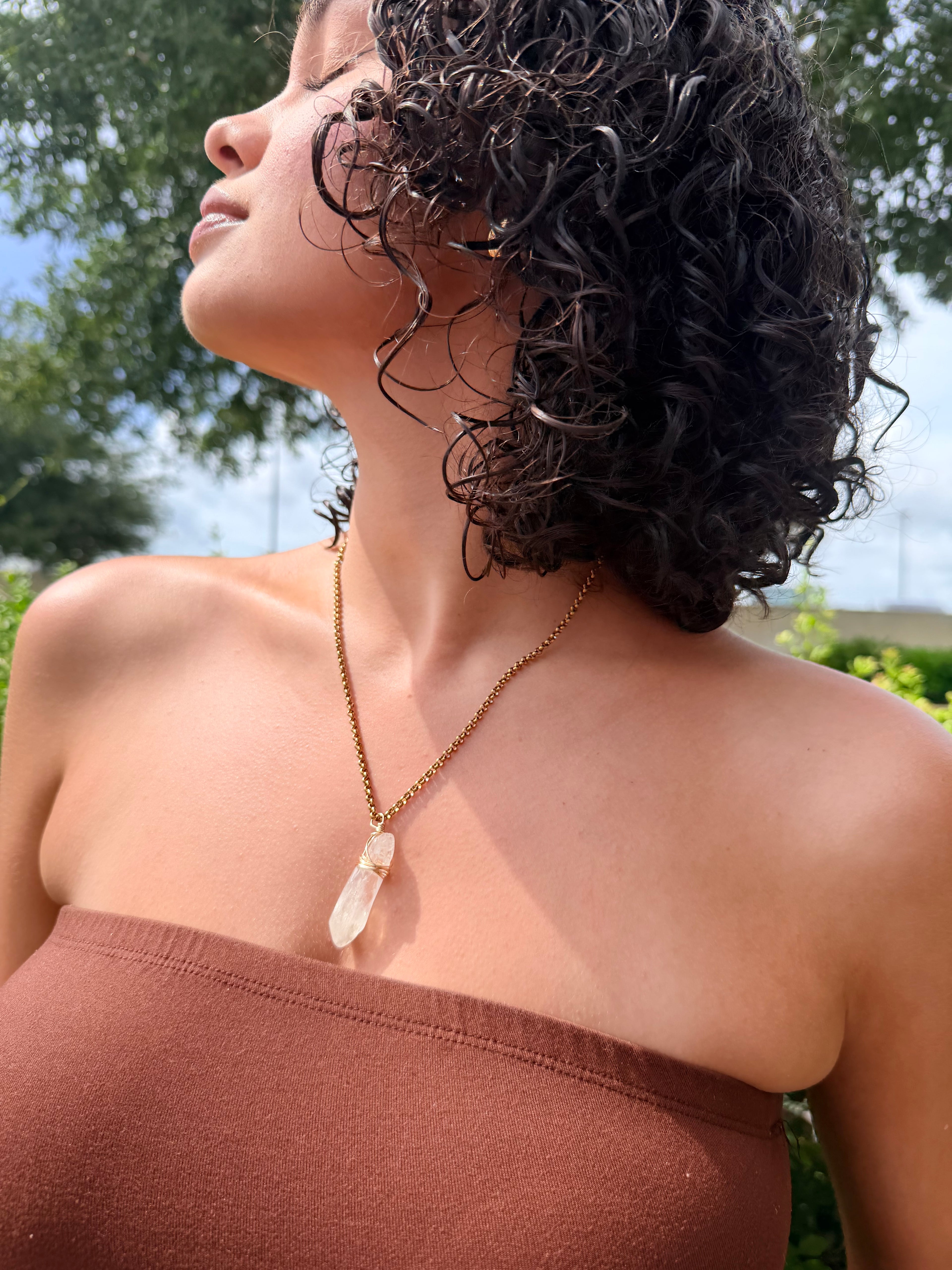 Clear Quartz Necklace Medium