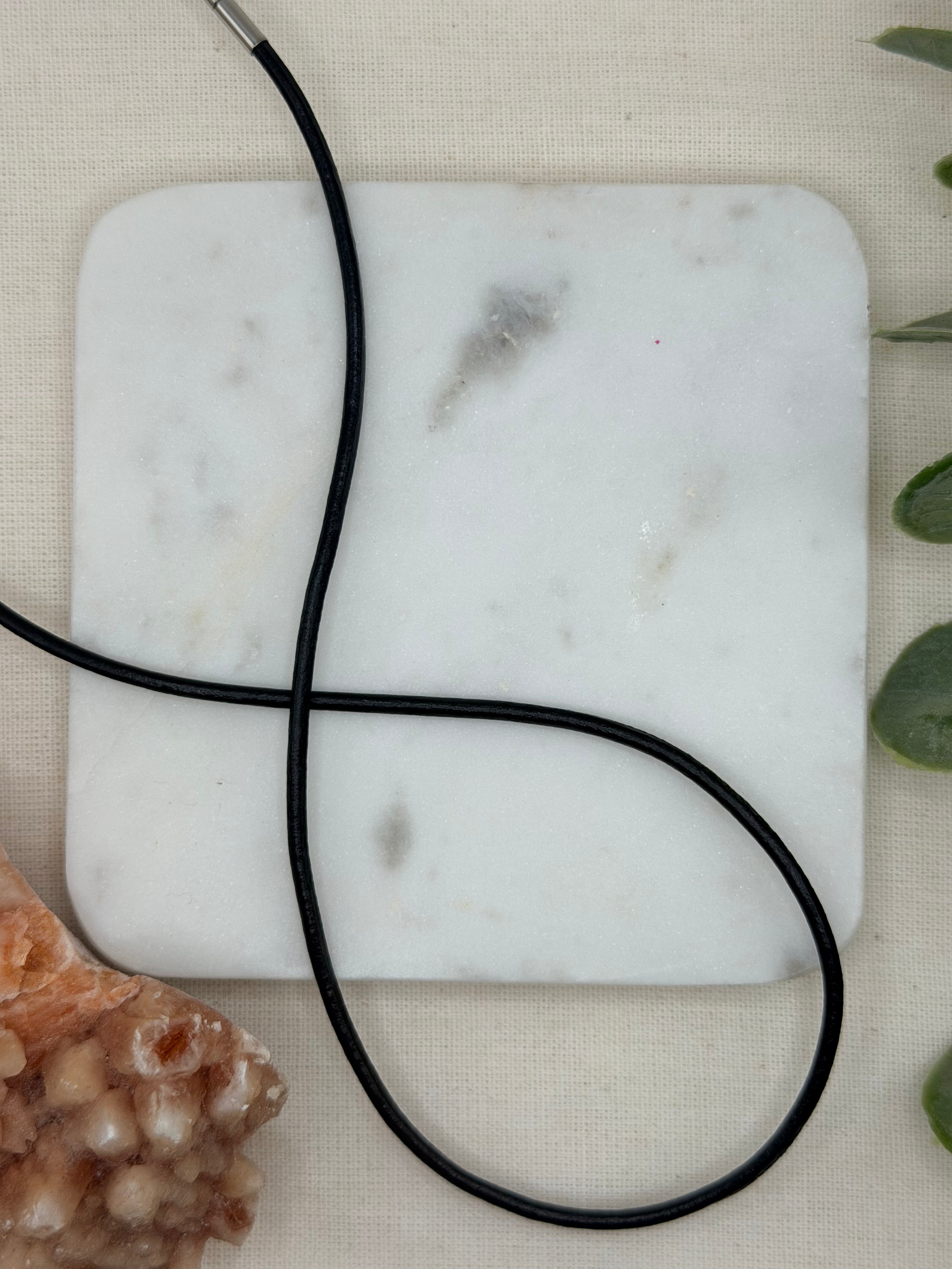 Black Vegan Leather Necklace