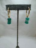 Gold Hoops Crystal Pendants