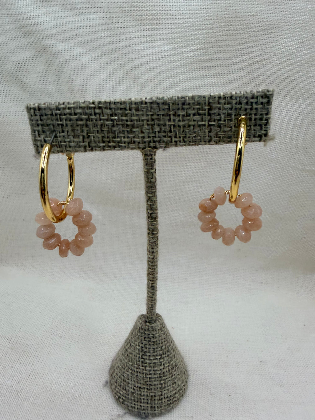 Gold Hoops Crystal Pendants