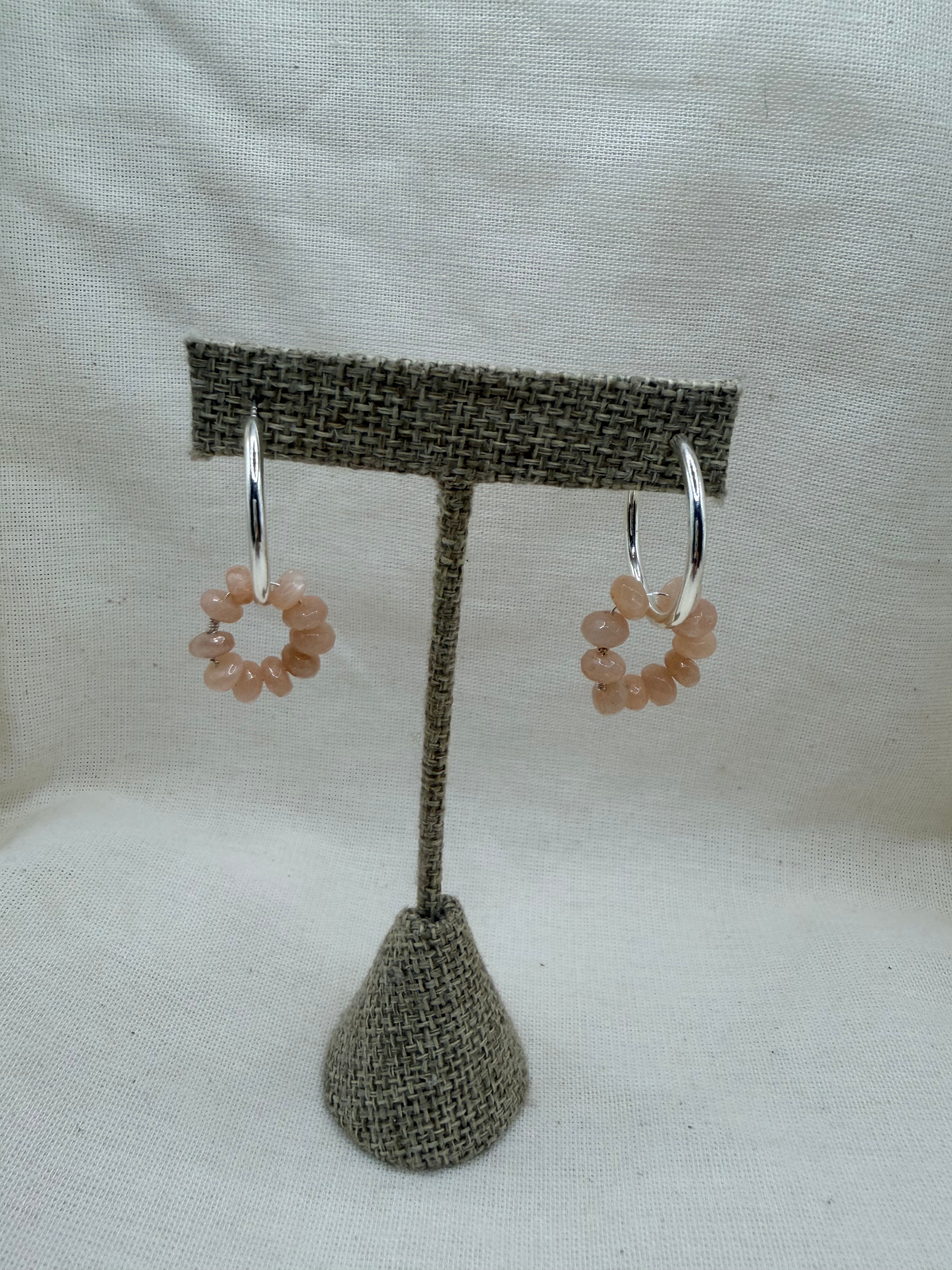 Silver Hoops Crystal Pendant