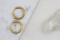 Gold Hexagon Huggies