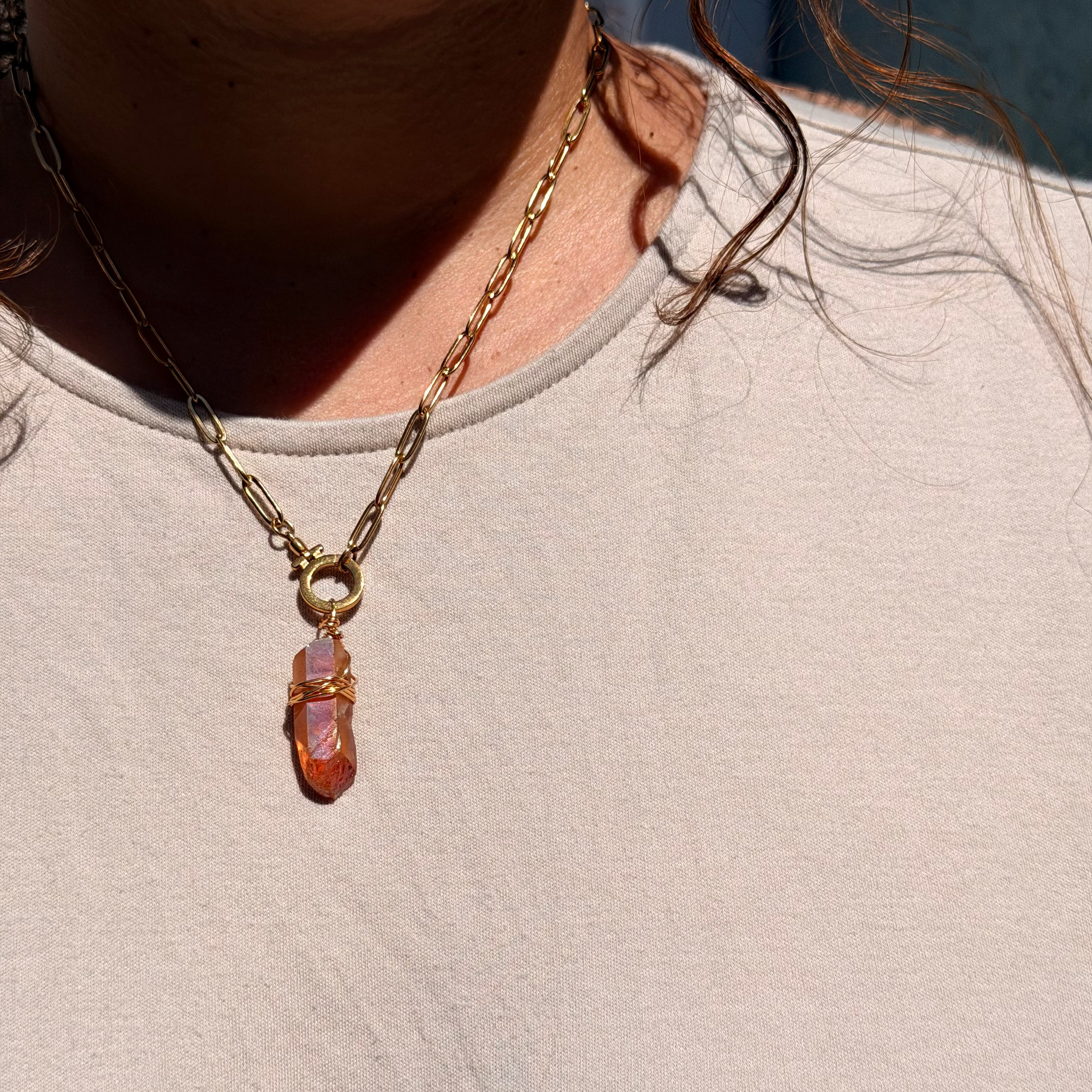 Tangerine Aura Quartz