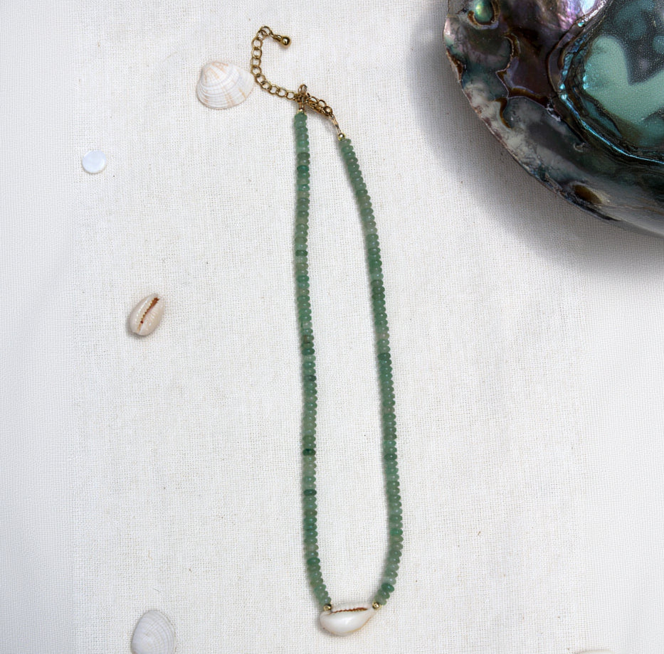 Aventurine Sea Shell Choker