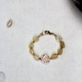 Citrine and Orange Quartz Sea Shell Bracelet