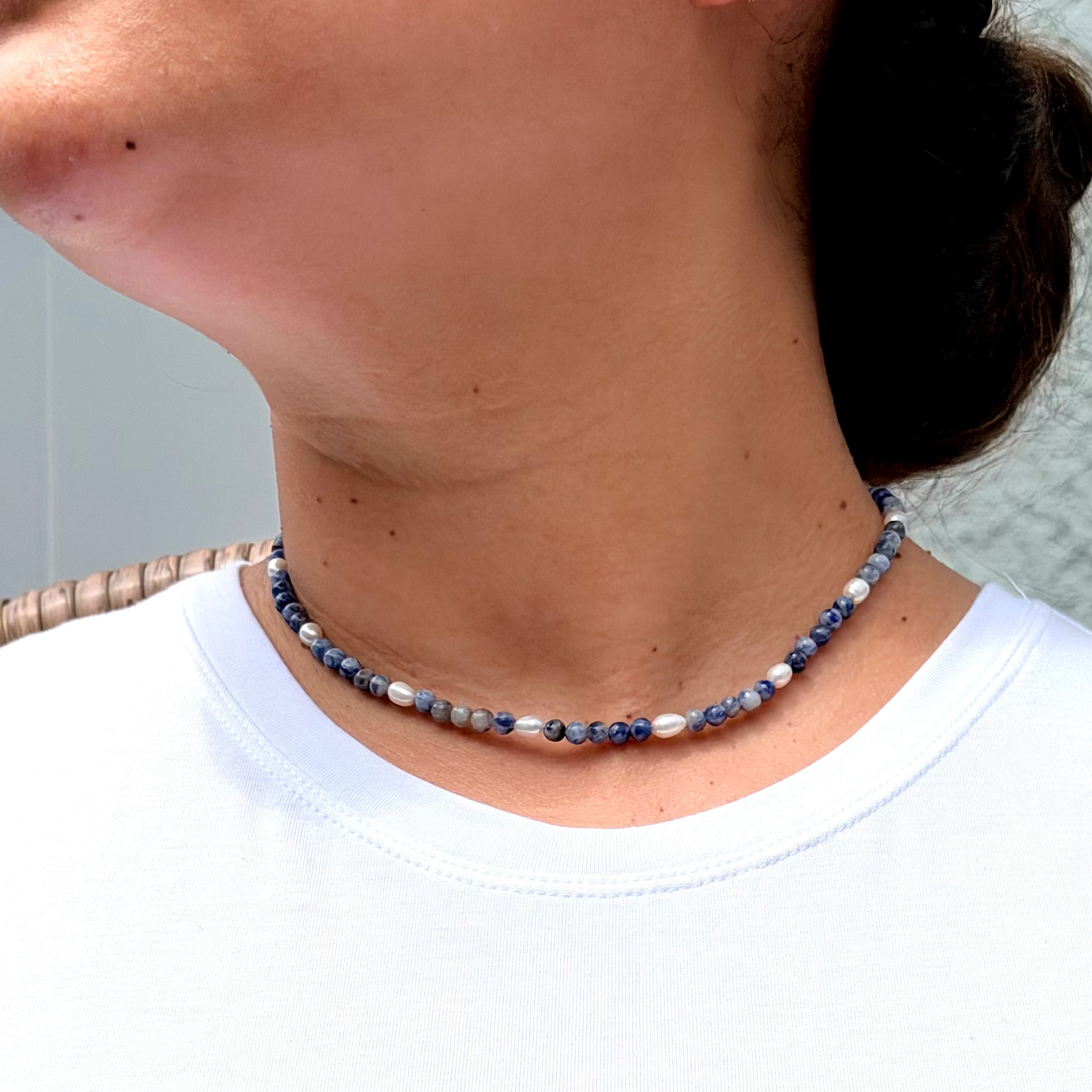 Sodalite Pearl Choker